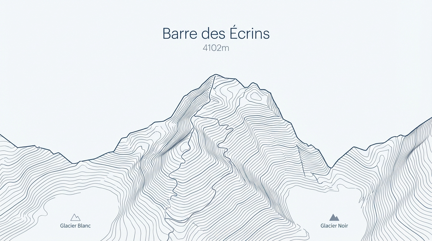 Carte topographique de la Barre des Écrins