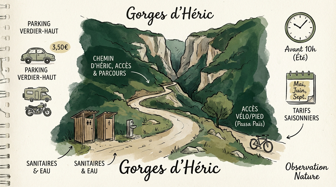 Vue sur les piscines naturelles des Gorges d'Héric dans l'Hérault