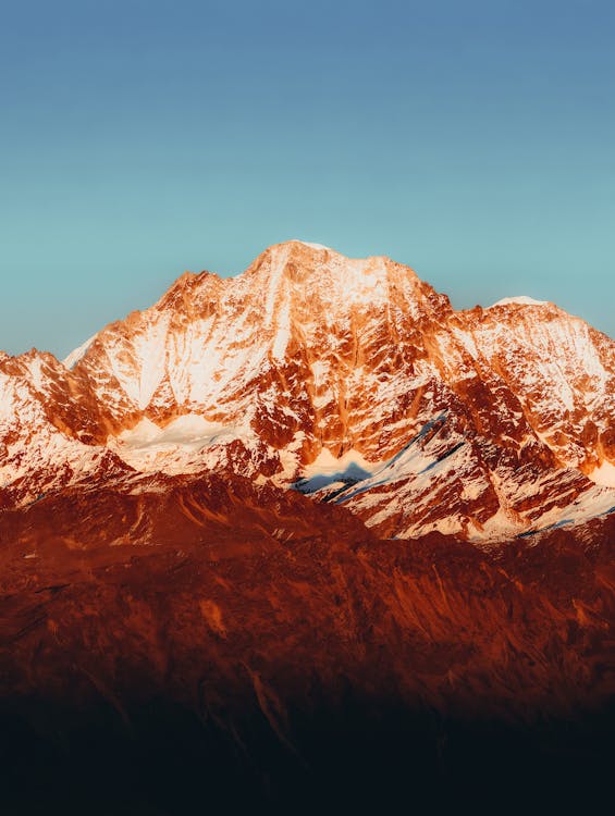 Vue panoramique de l'Himalaya avec ses sommets enneigés