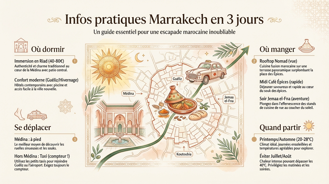 Ruelle typique de la médina de Marrakech avec architecture traditionnelle