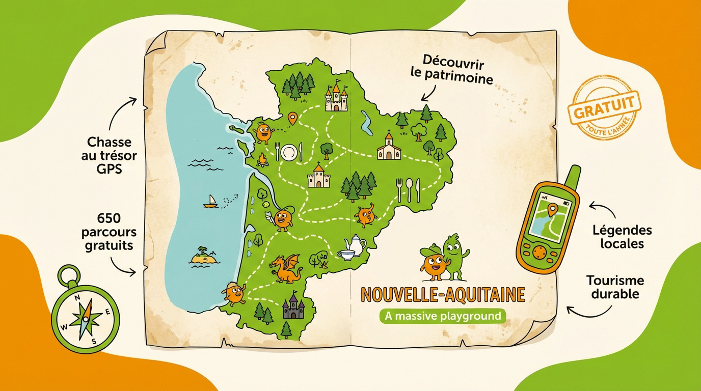 Famille jouant à Terra Aventura en pleine nature